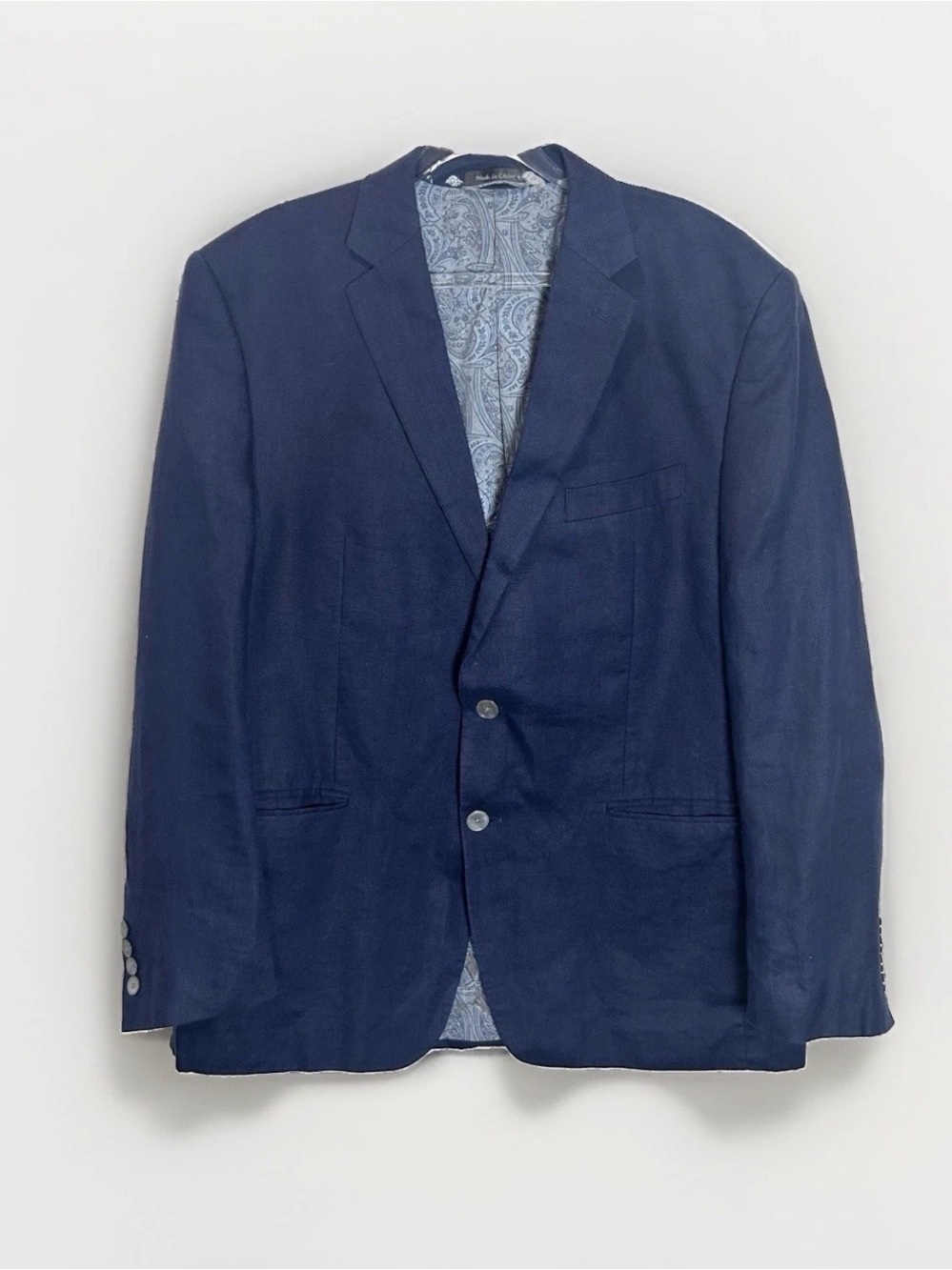 Lauren Ralph Lauren Men’s 100% Linen Blazer Sport Coat Navy Blue 2 Button 43R